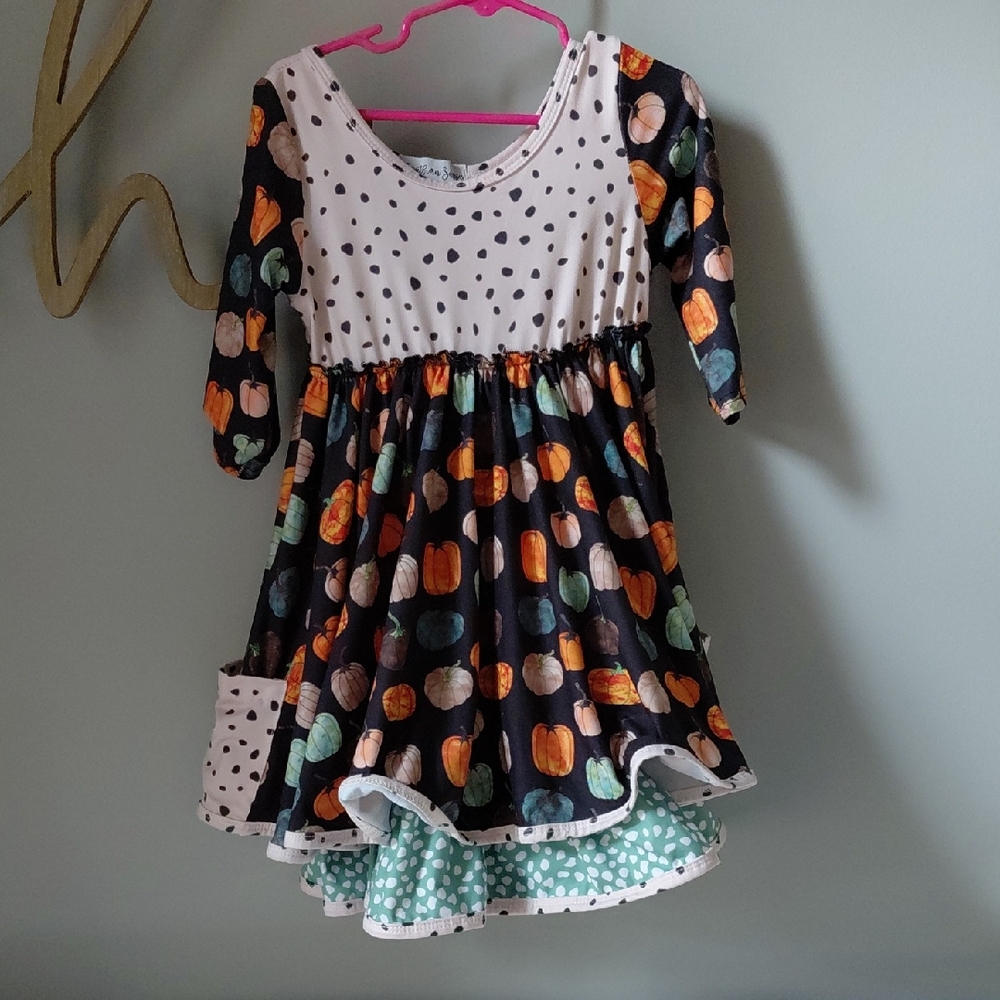 Adorable Fall Pumpkin Layered Dress